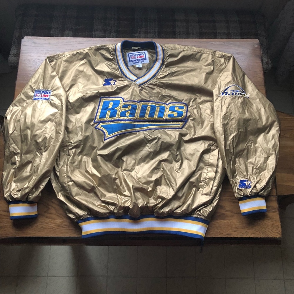 Vtg St. Louis Rams Starter Pullover Gold Pro Line